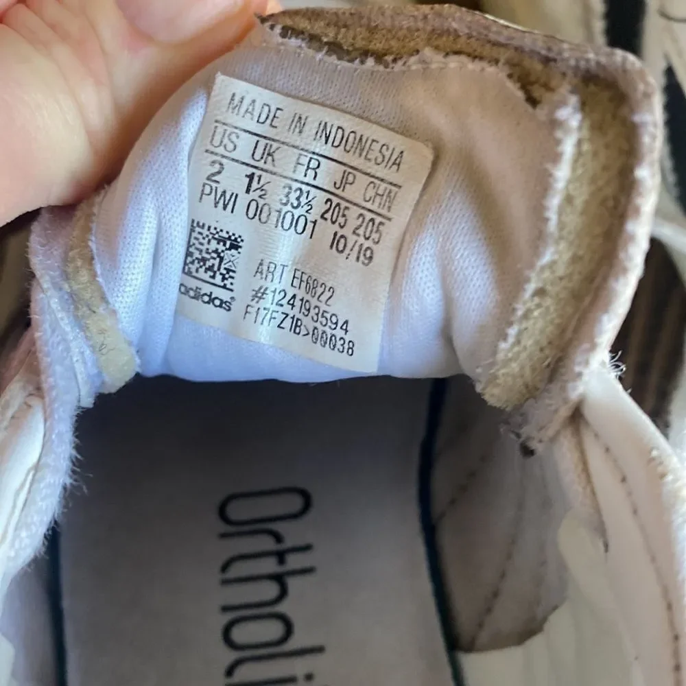 Adidas Ortholite Leather Sneakers Shoes 2 Boys
